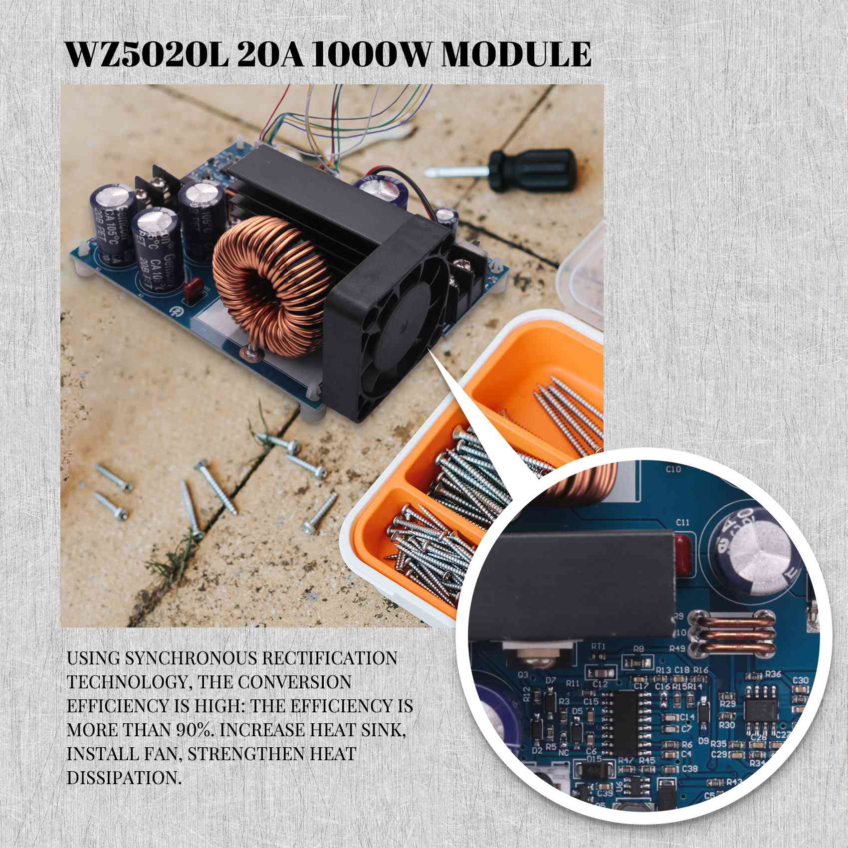 Persevering- WZ5020L 20A 1000W – обзор и цена Step Down Dc Power Supply Module 1000W