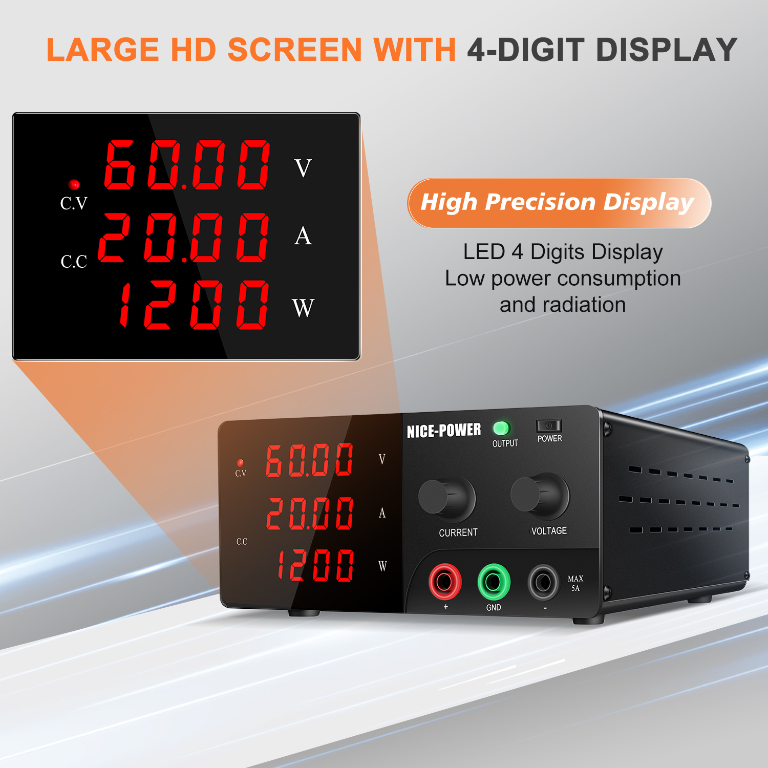 NICE-POWER 60В 20А Высокомощны – обзор и цена High Power 60V 20A Bench Power Supply