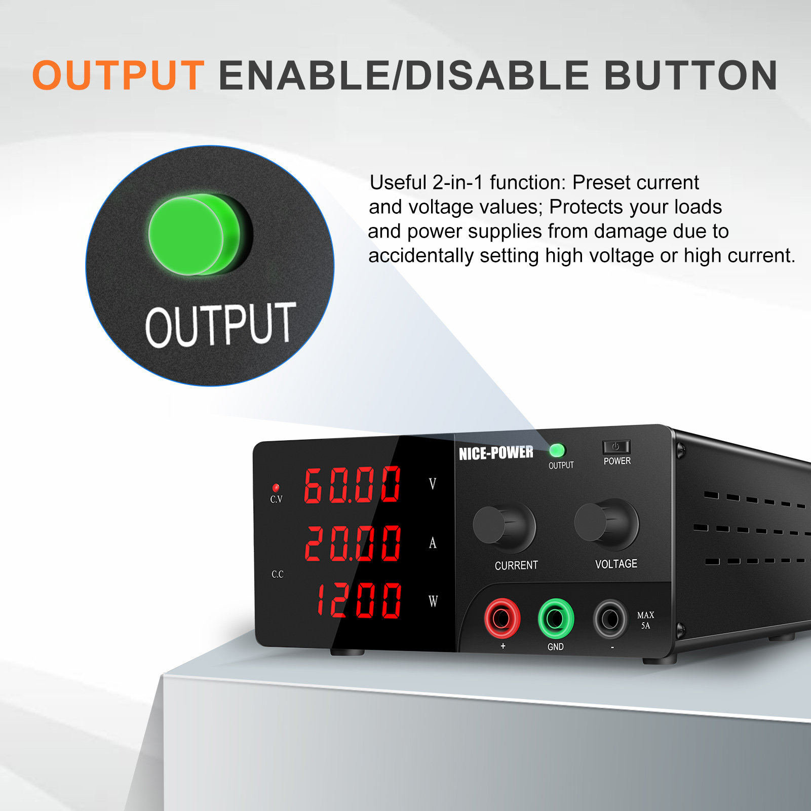 NICE-POWER 60В 20А Высокомощны – обзор и цена High Power 60V 20A Bench Power Supply