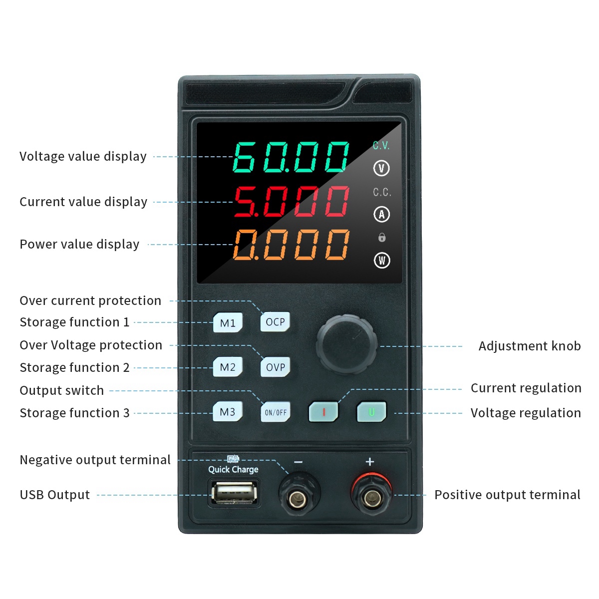 MYAMI 30 в 32 в 10 А с USB/RS4 – обзор и цена Programmable Dc Power Supply 60V 10A